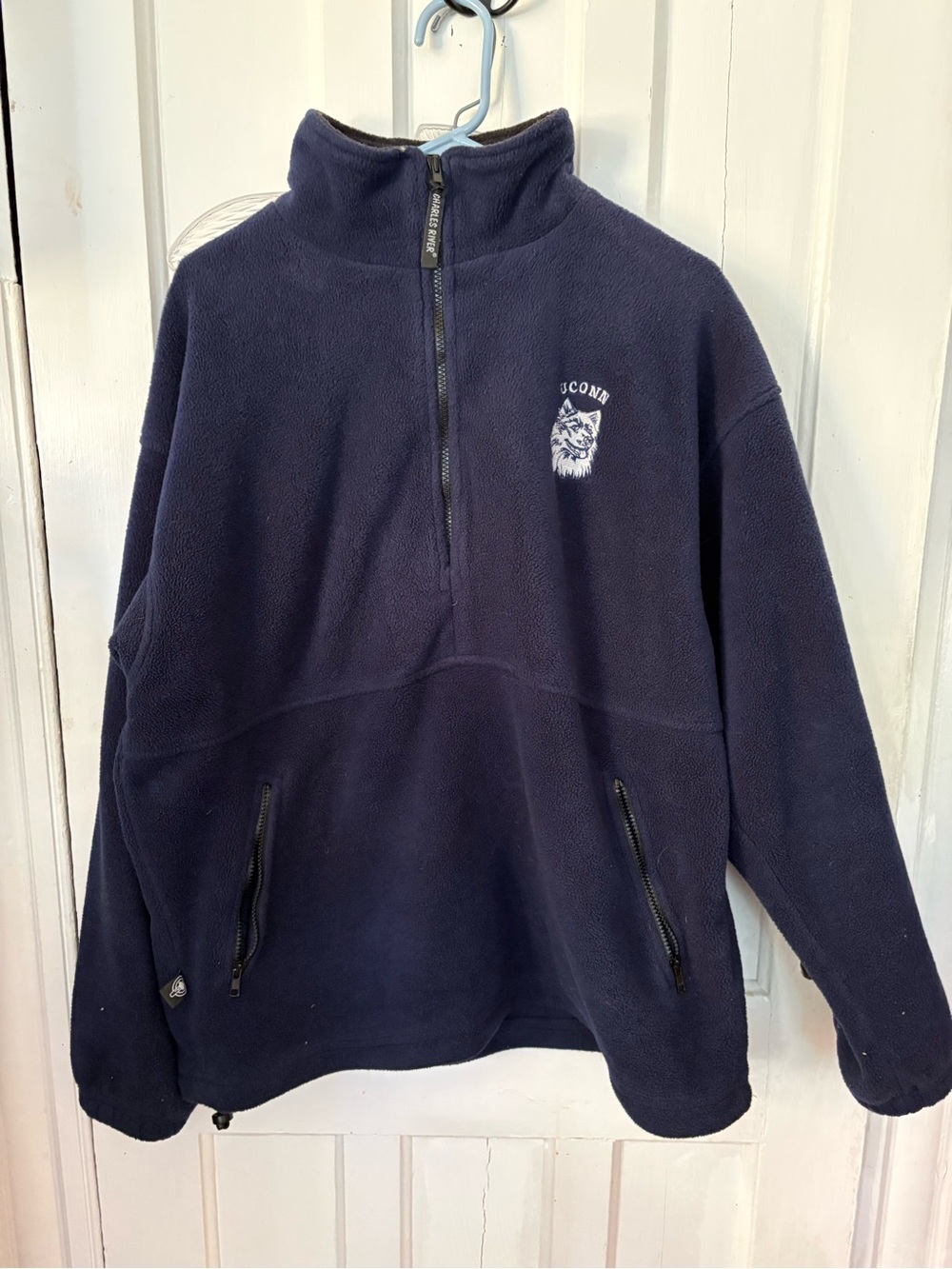 UConn Huskies Navy Half-Zip Fleece Sweatshirt Pullover